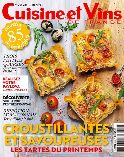 Couverture Cuisine et Vins de France n° 218 de avril 2024